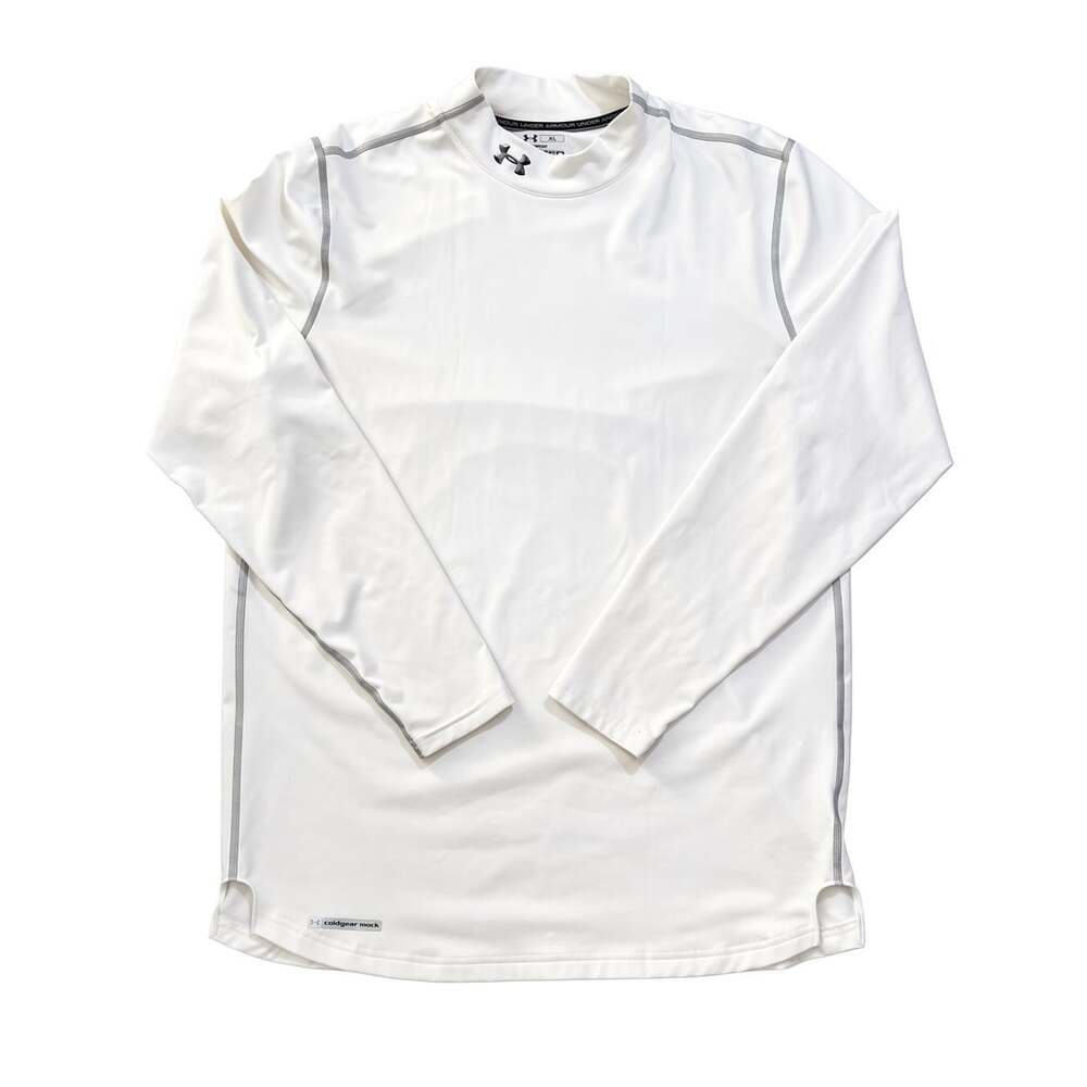 Under Armour ColdGear Fitted Mock Neck Long Sleeve Shirt White XL